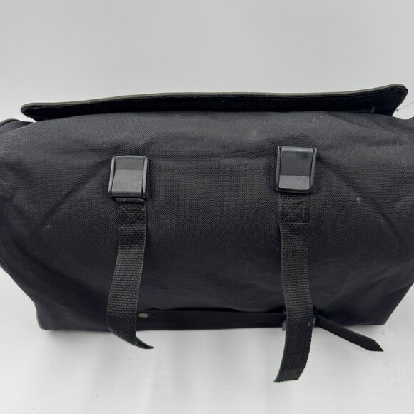 Harley-Davidson Black Leather Canvas Travel Bag With Embossed Logo Durable Strap - Picture 9 of 12